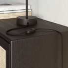 Cable textil plano Negro Carbón brillante