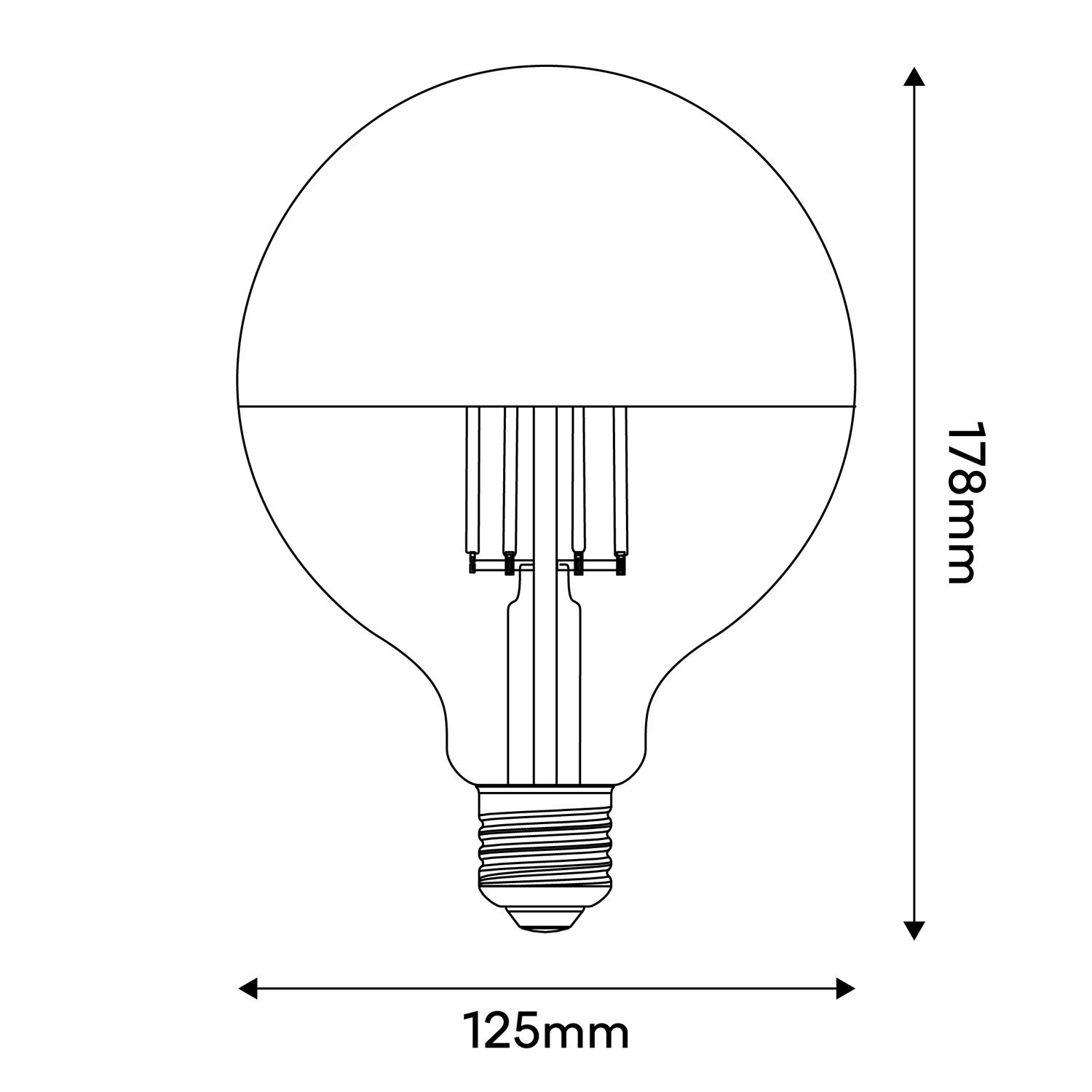 Bombilla LED Globo G125 Media Esfera Cobre 7W Regulable