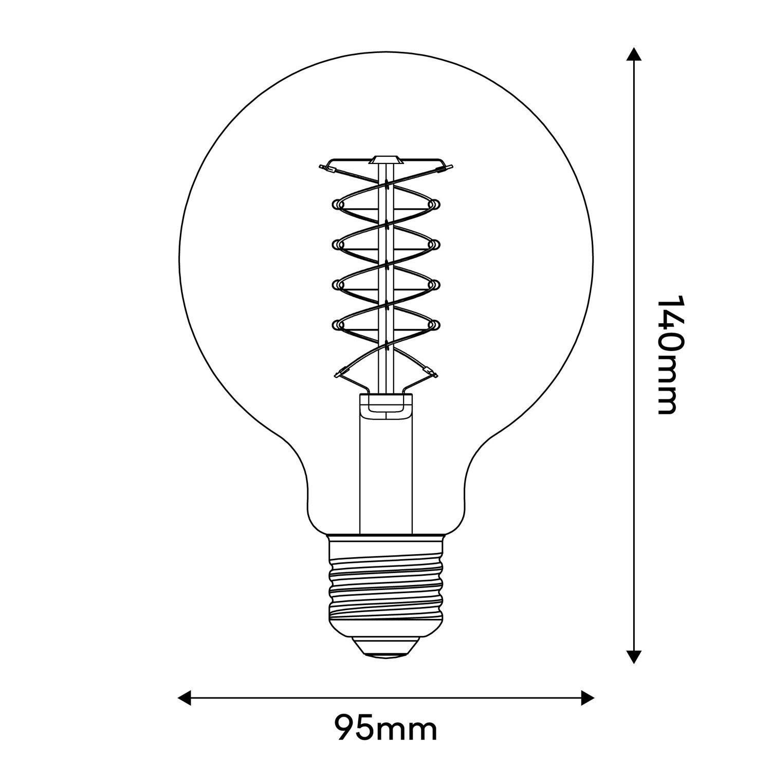 Bombilla LED Smoky Globo G95 4,8W E27 Regulable