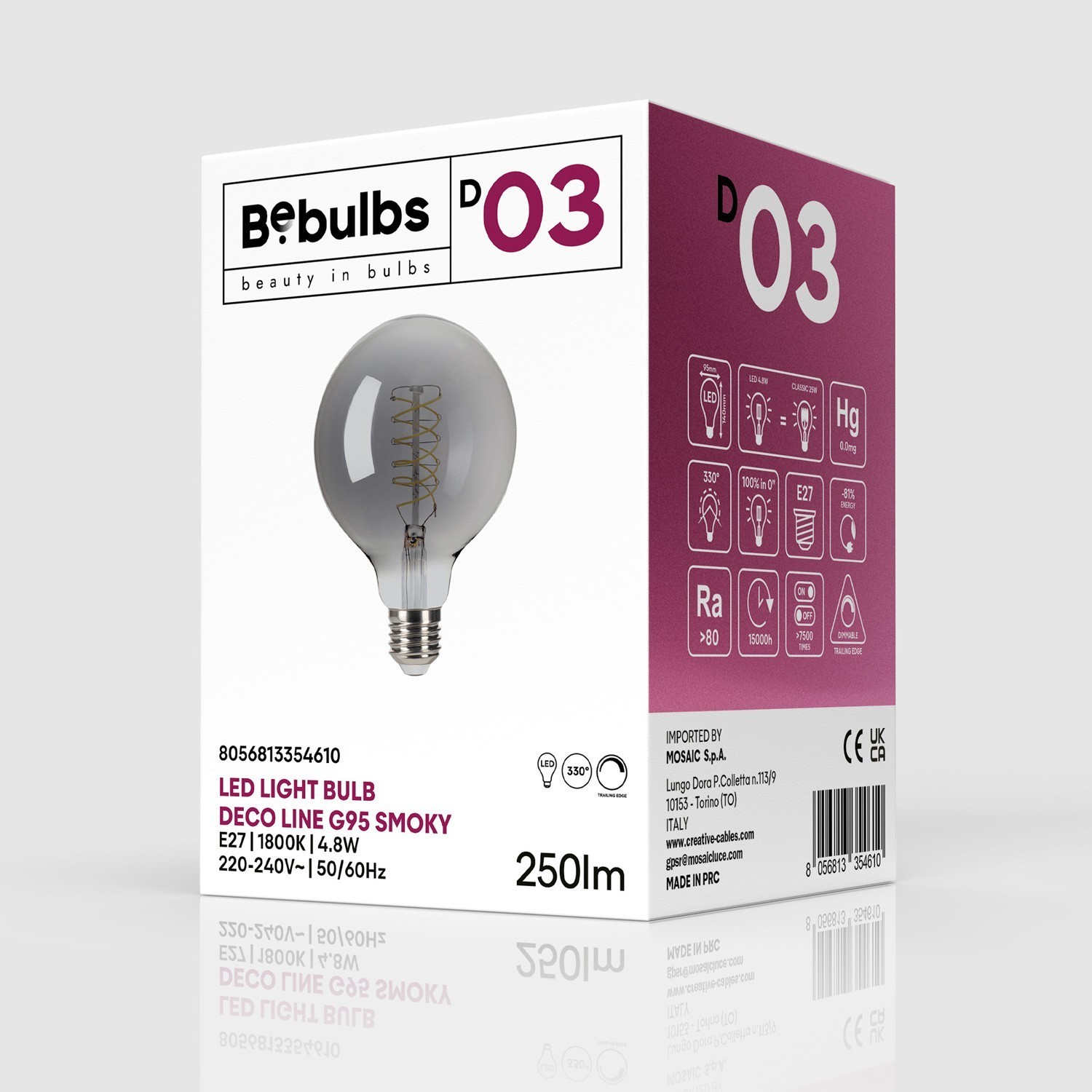 Bombilla LED Smoky Globo G95 4,8W E27 Regulable