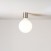 Aplique de metal con bombilla globo efecto porcelana