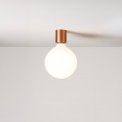 Aplique de metal con bombilla globo efecto porcelana