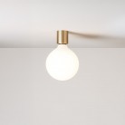 Aplique de metal con bombilla globo efecto porcelana