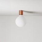 Aplique de metal con bombilla globo efecto porcelana