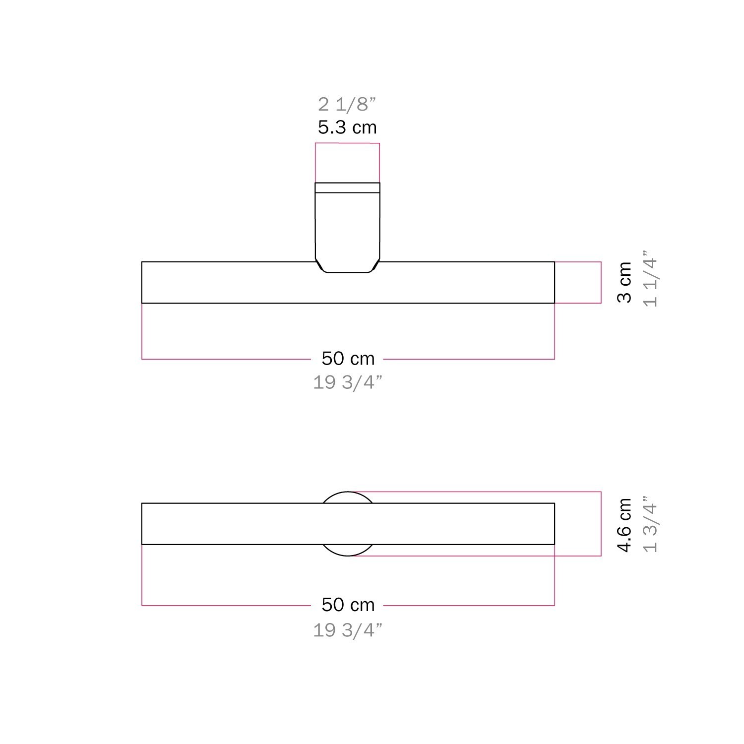 Lámpara de metal para pared o techo con bombilla LED lineal S14d