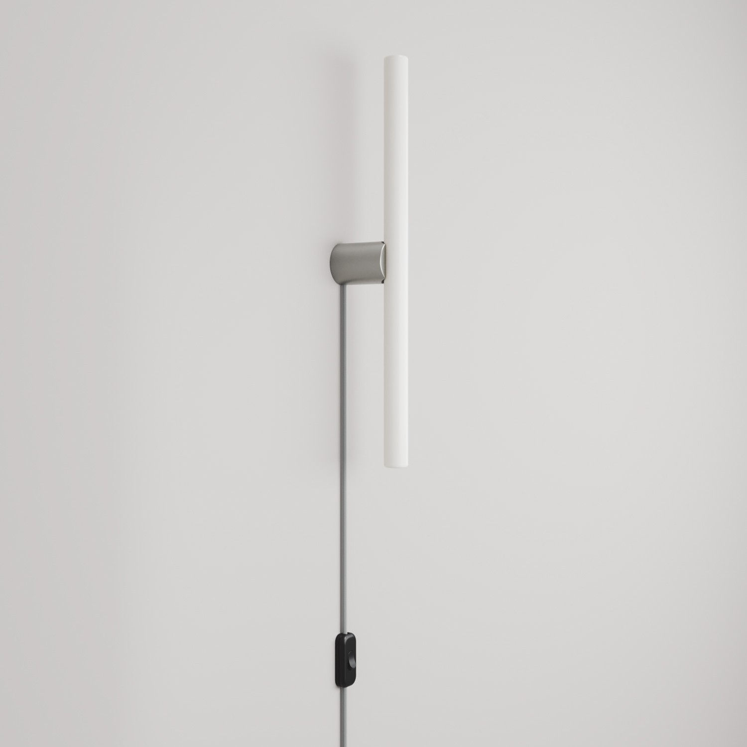 Lámpara con enchufe, acabado metálico y bombilla LED lineal S14d