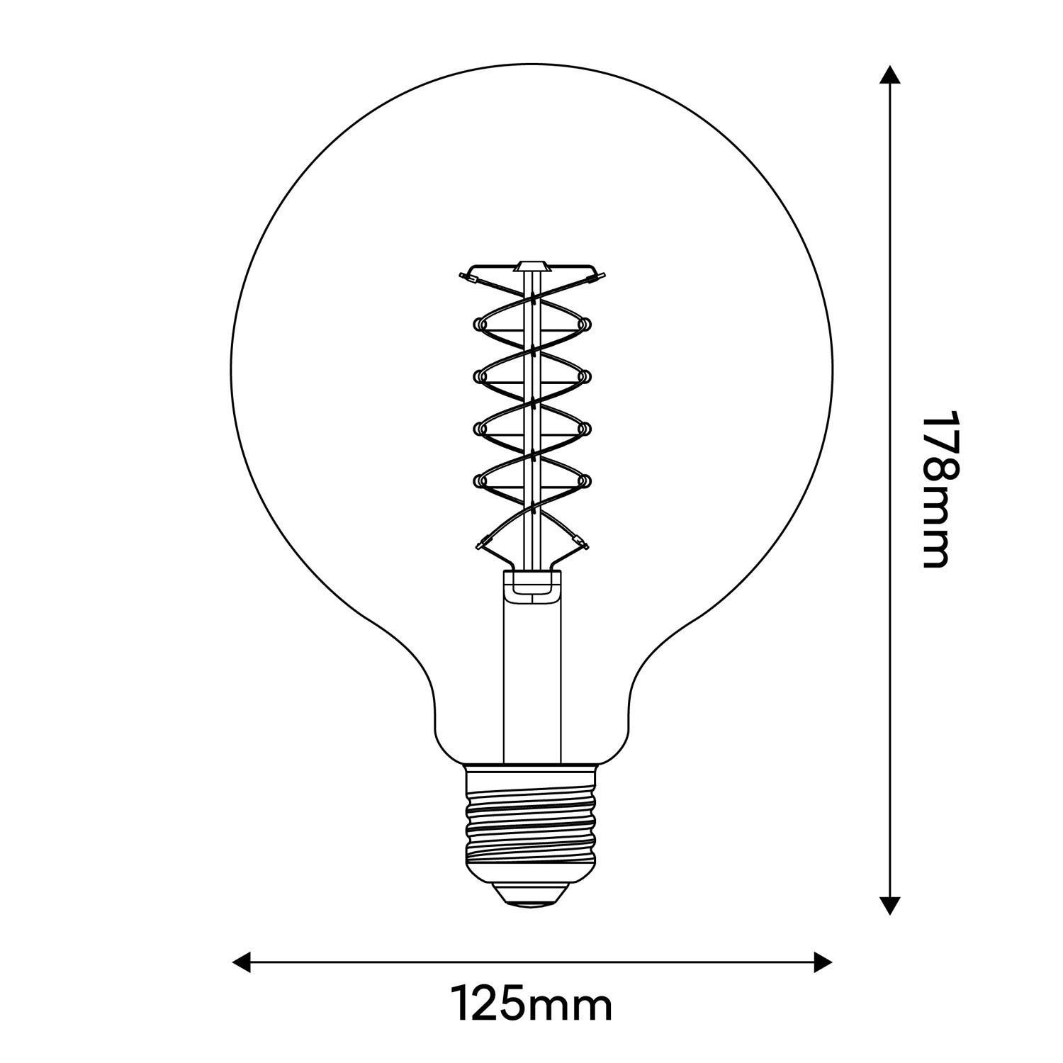 Bombilla LED Filamento Blanco G125 5,9W E27 Regulable