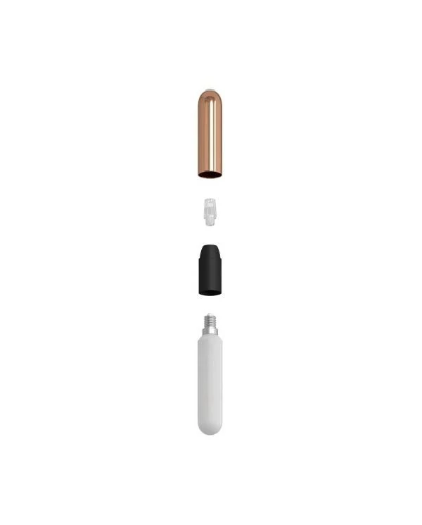 P-Light, kit portalámparas metálico E14 con prensaestopa oculto