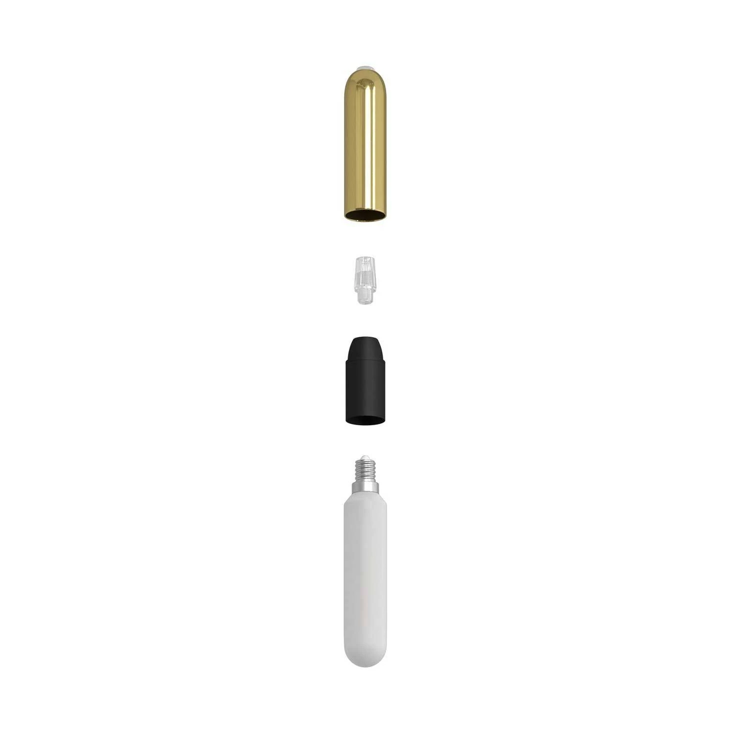 P-Light, kit portalámparas metálico E14 con prensaestopa oculto