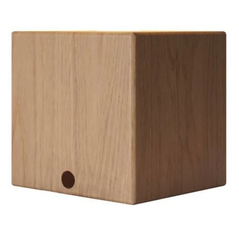 Base lámpara madera de haya cubo lado 93mm