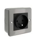 Caja de pared de metal con enchufe francés para Creative-Tube