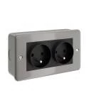 Caja de pared de metal con doble enchufe francés para Creative-Tube