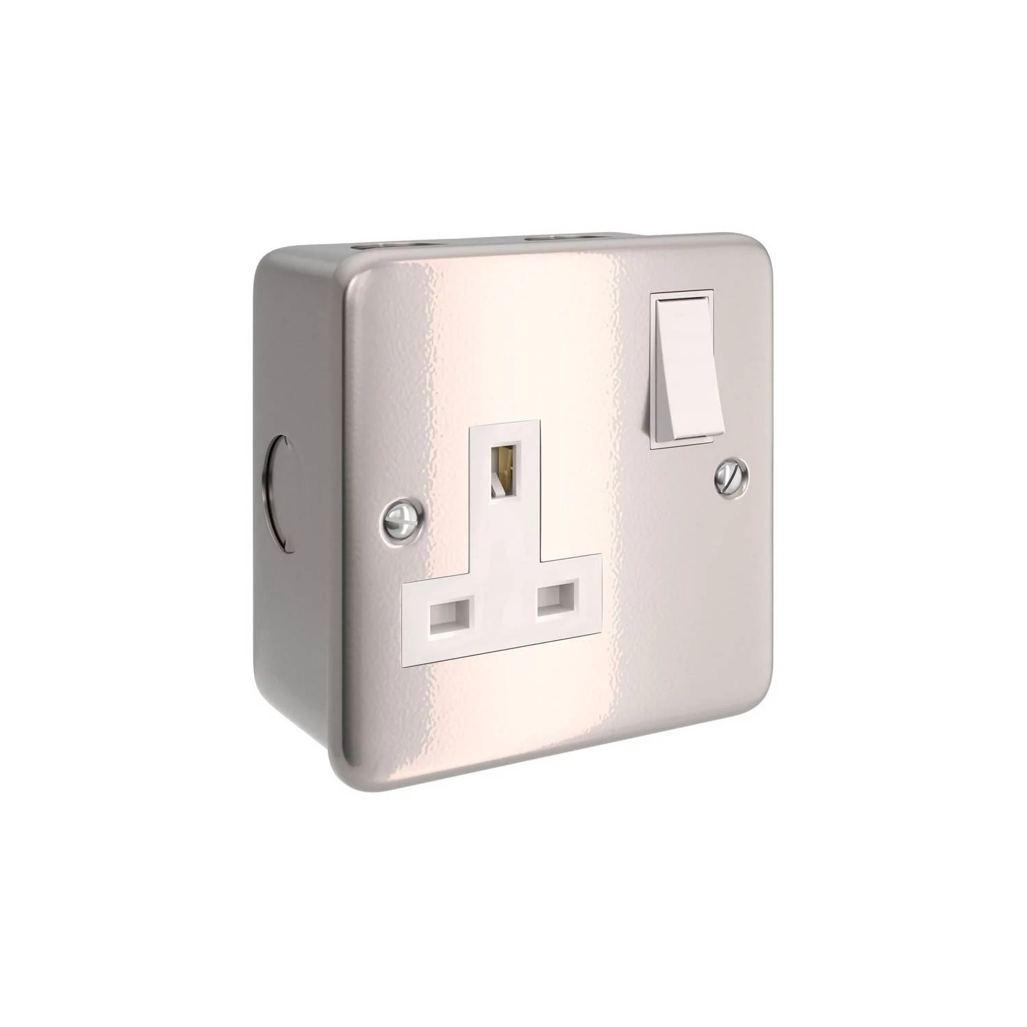 Caja de pared de metal con enchufe de encendido / apagado UK