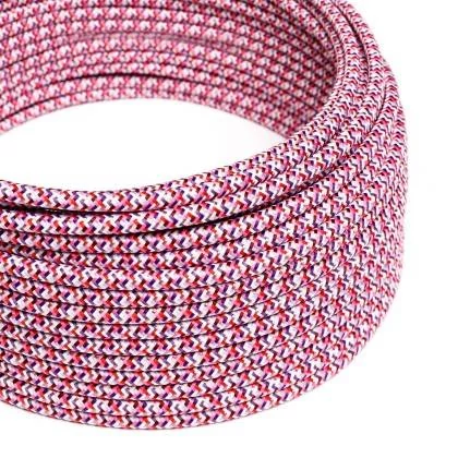 Cable eléctrico Redondo recubierto en tejido efecto seda RX00 Pixel Fuchsia