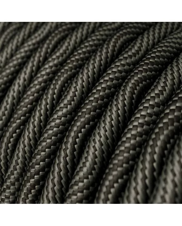 Cable Eléctrico redondo Vertigo HD recubierto en Textil Óptical Negro y Gris ERM67