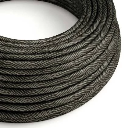 Cable Eléctrico redondo Vertigo HD recubierto en Textil Óptical Negro y Gris ERM67