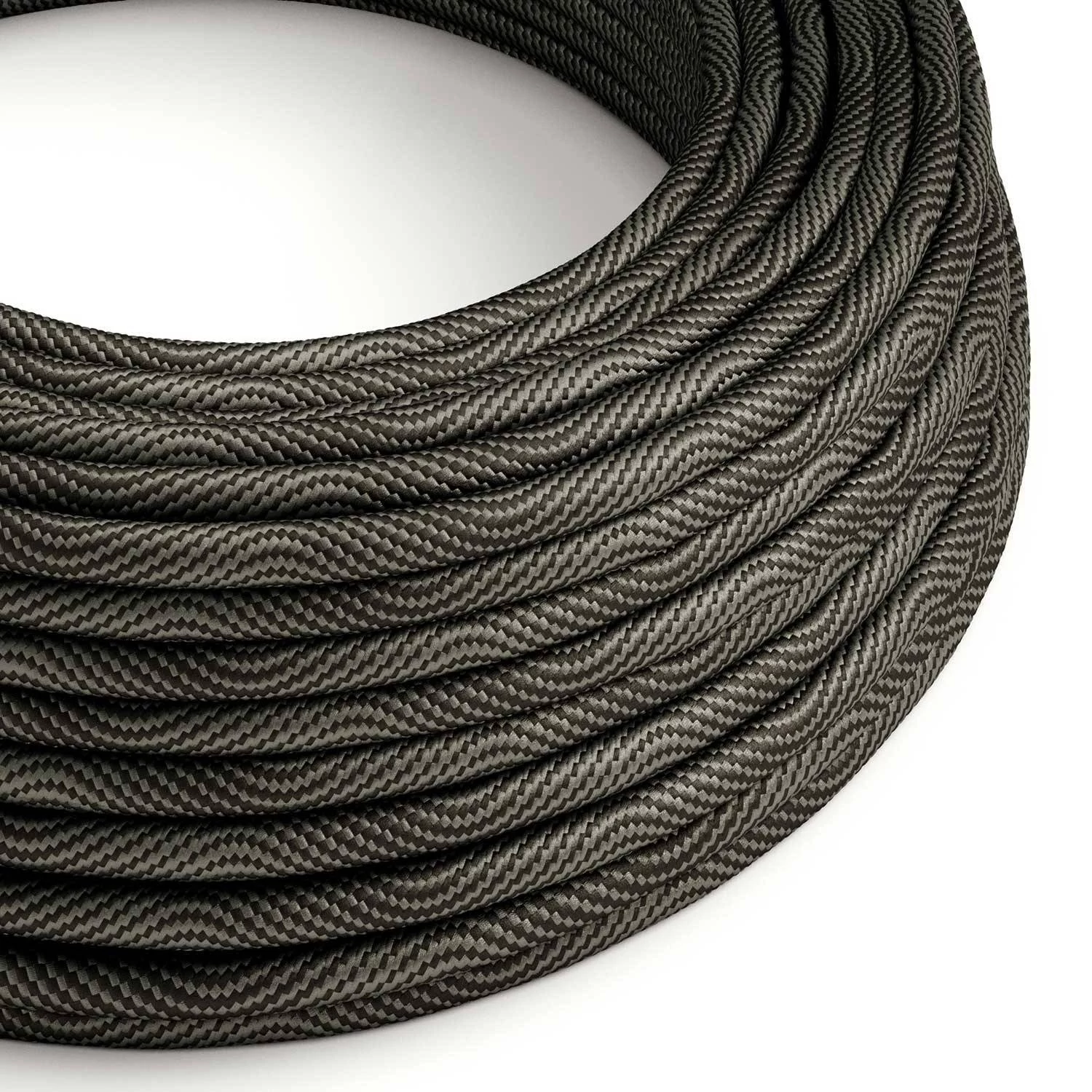Cable Eléctrico redondo Vertigo HD recubierto en Textil Óptical Negro y Gris ERM67