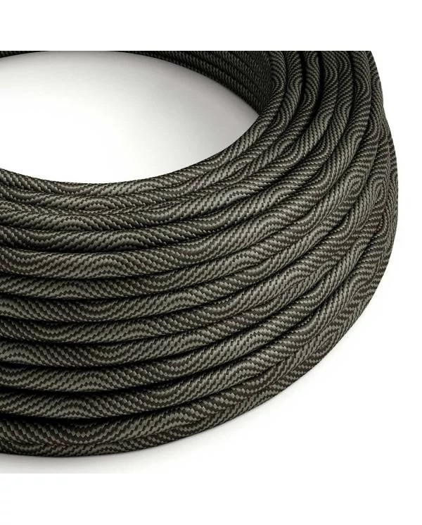 Cable Eléctrico redondo Vertigo HD recubierto en Textil Óptical Negro y Gris ERM67