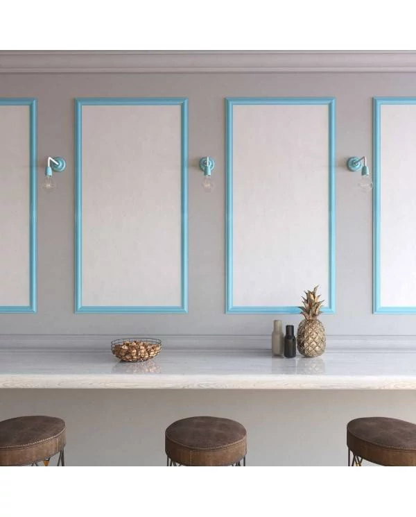Lámpara de pared porcelana color con detalles en metal