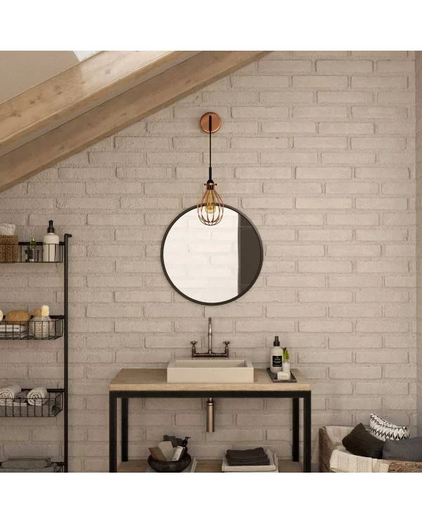 Lámpara de pared Industrial de metal con jaula Drop