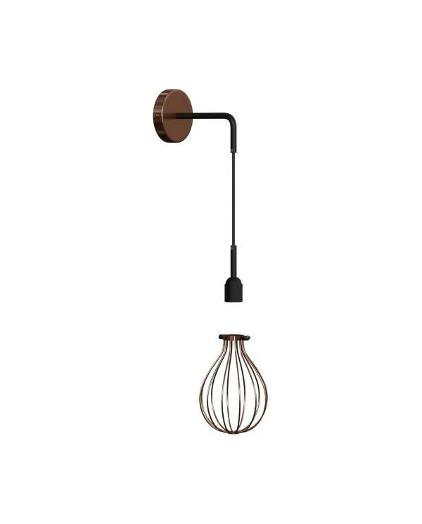 Lámpara de pared Industrial de metal con jaula Drop