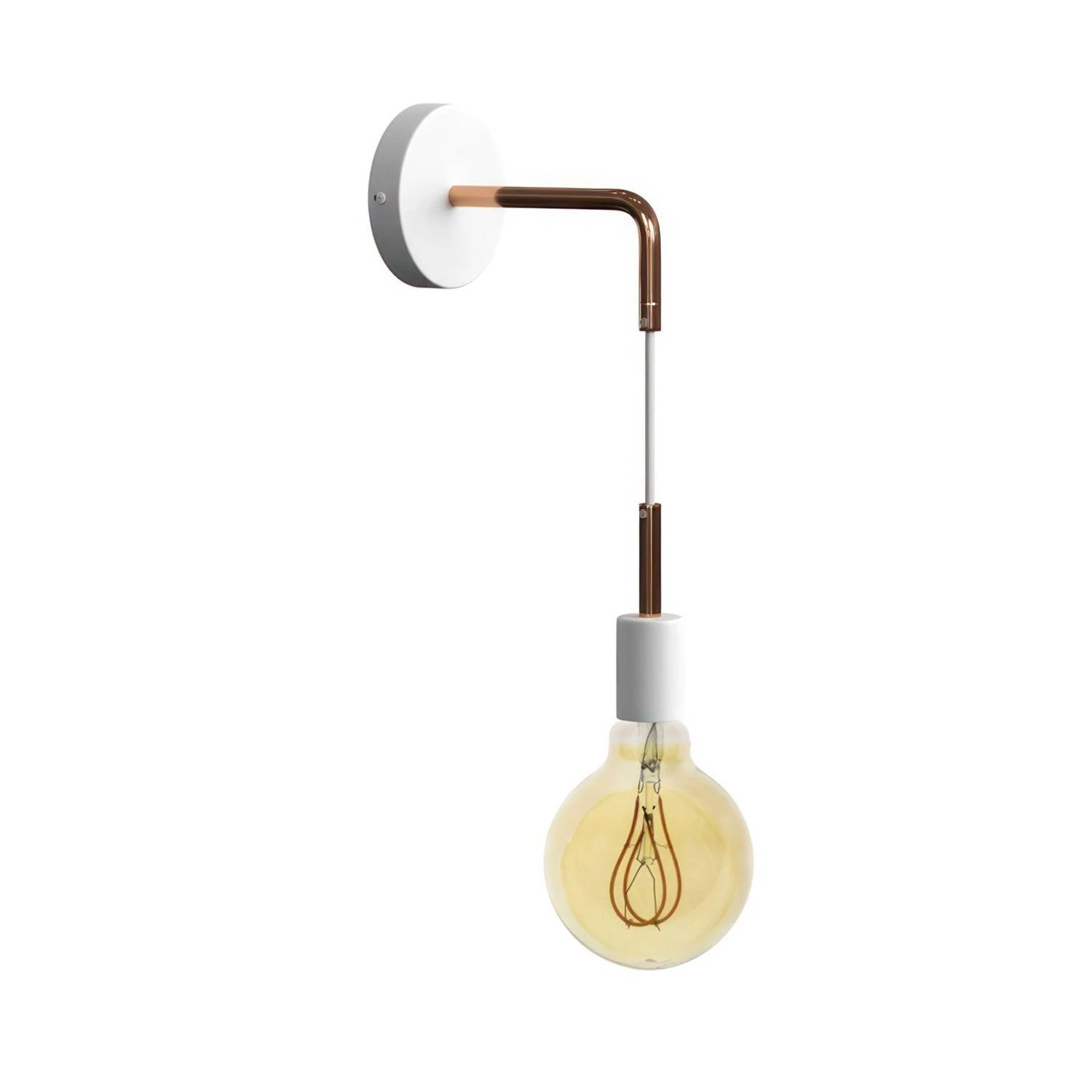 Lámpara de pared de metal con cable textil | Luxury Metal