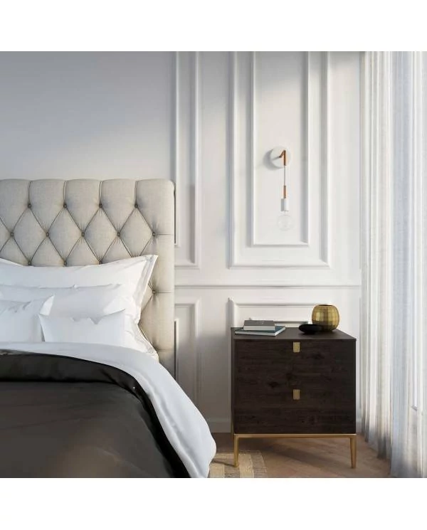 Lámpara de pared de metal con cable textil | Luxury Metal