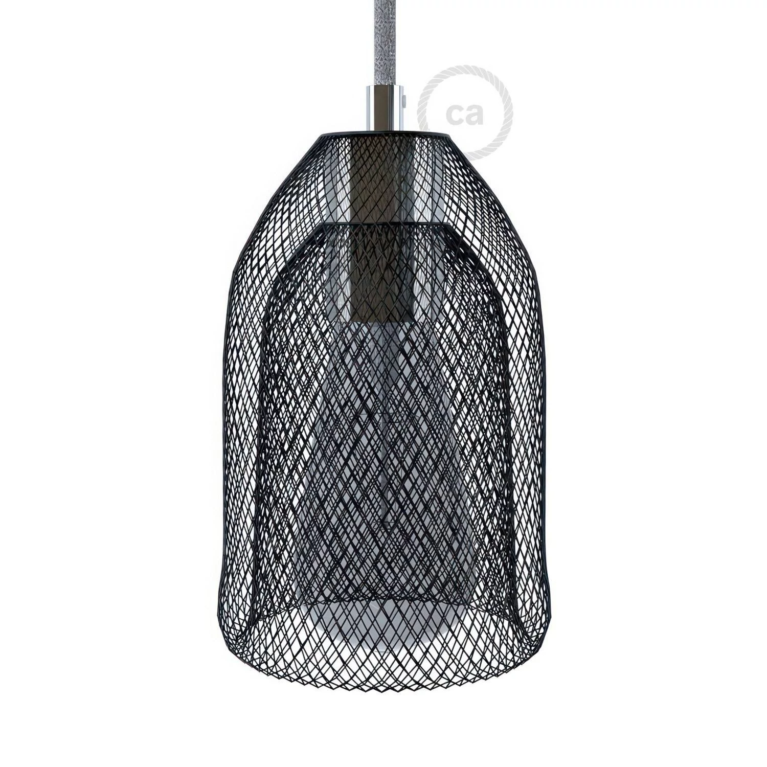 Jaula Ghostbell de metal negro con kit portalámparas E27
