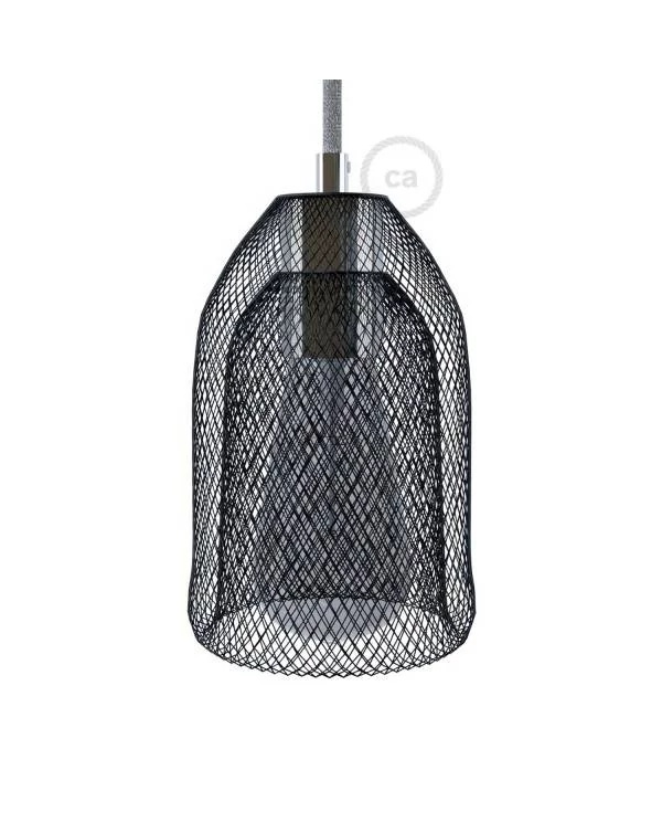 Jaula Ghostbell de metal negro con kit portalámparas E27