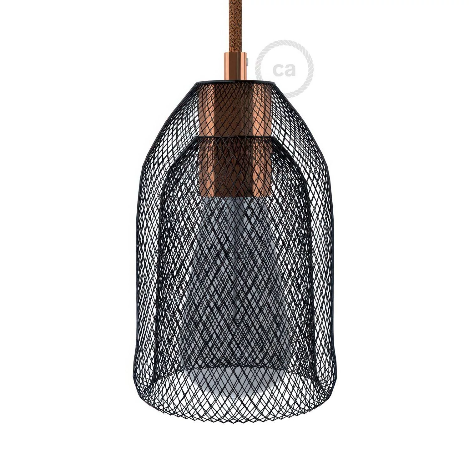 Jaula Ghostbell de metal negro con kit portalámparas E27