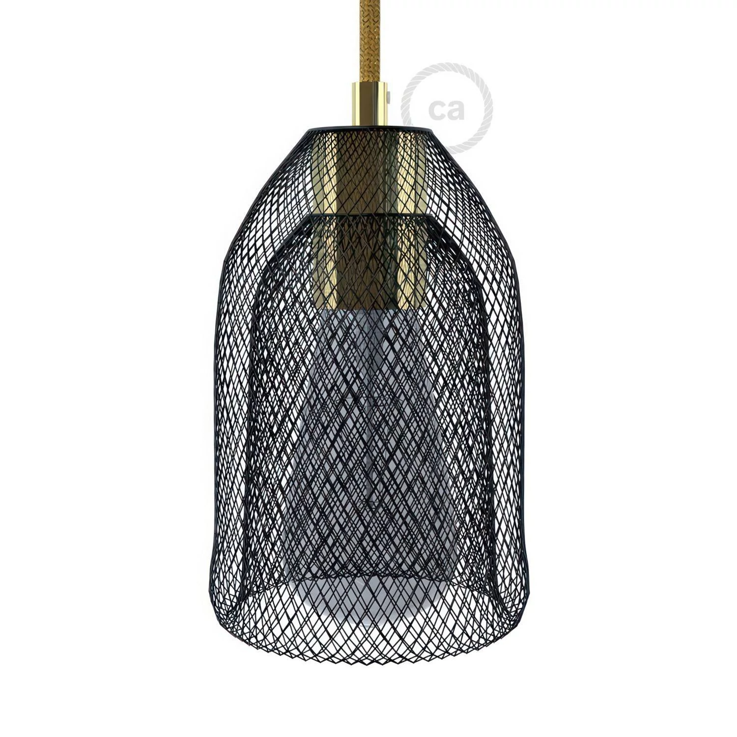Jaula Ghostbell de metal negro con kit portalámparas E27