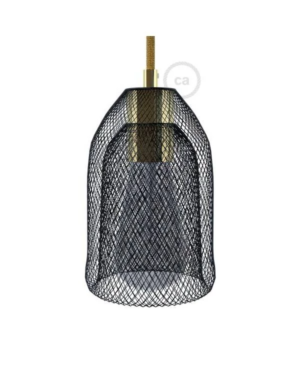 Jaula Ghostbell de metal negro con kit portalámparas E27
