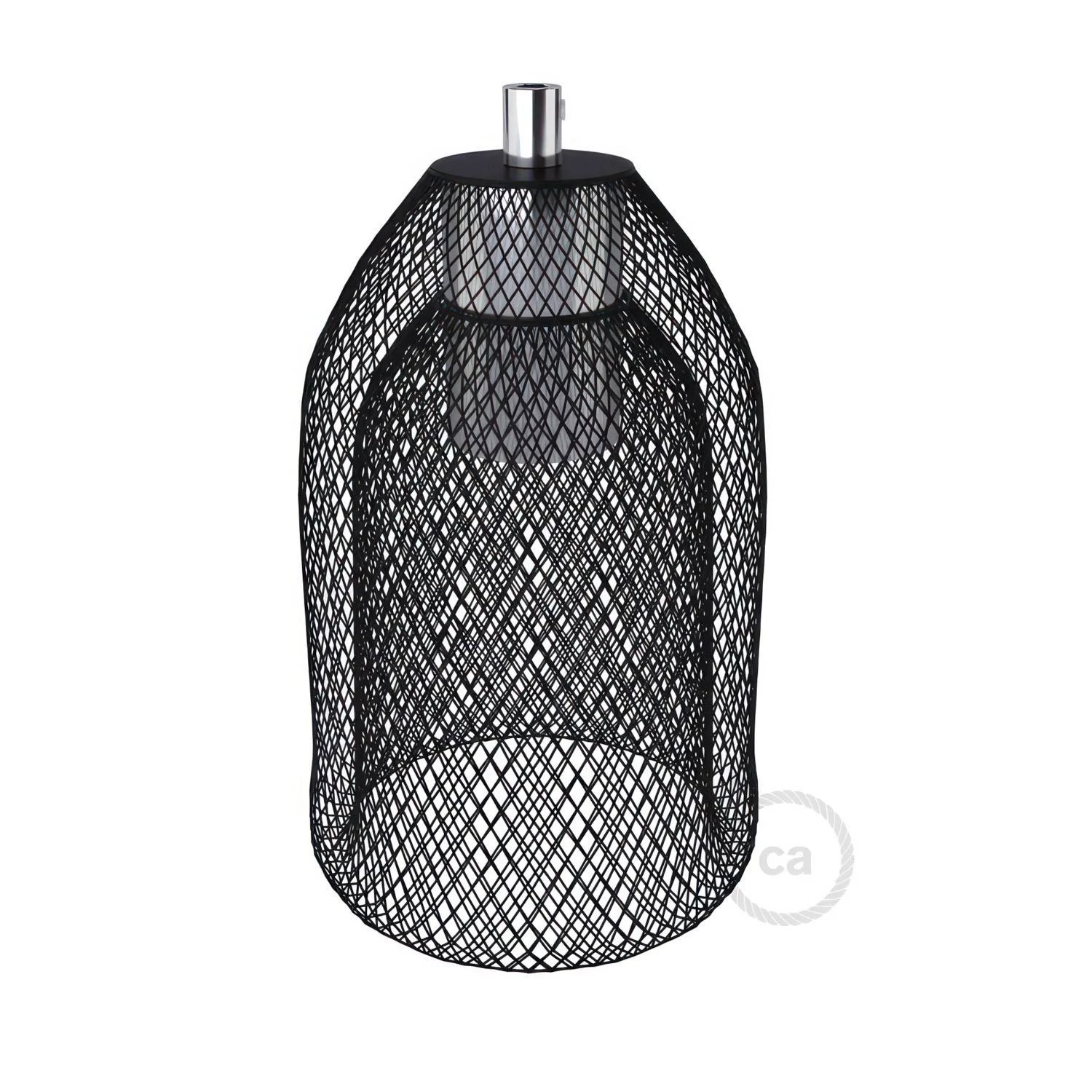 Jaula Ghostbell de metal negro con kit portalámparas E27