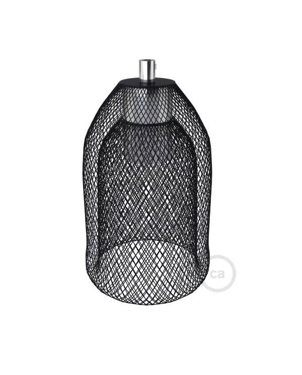 Jaula Ghostbell de metal negro con kit portalámparas E27