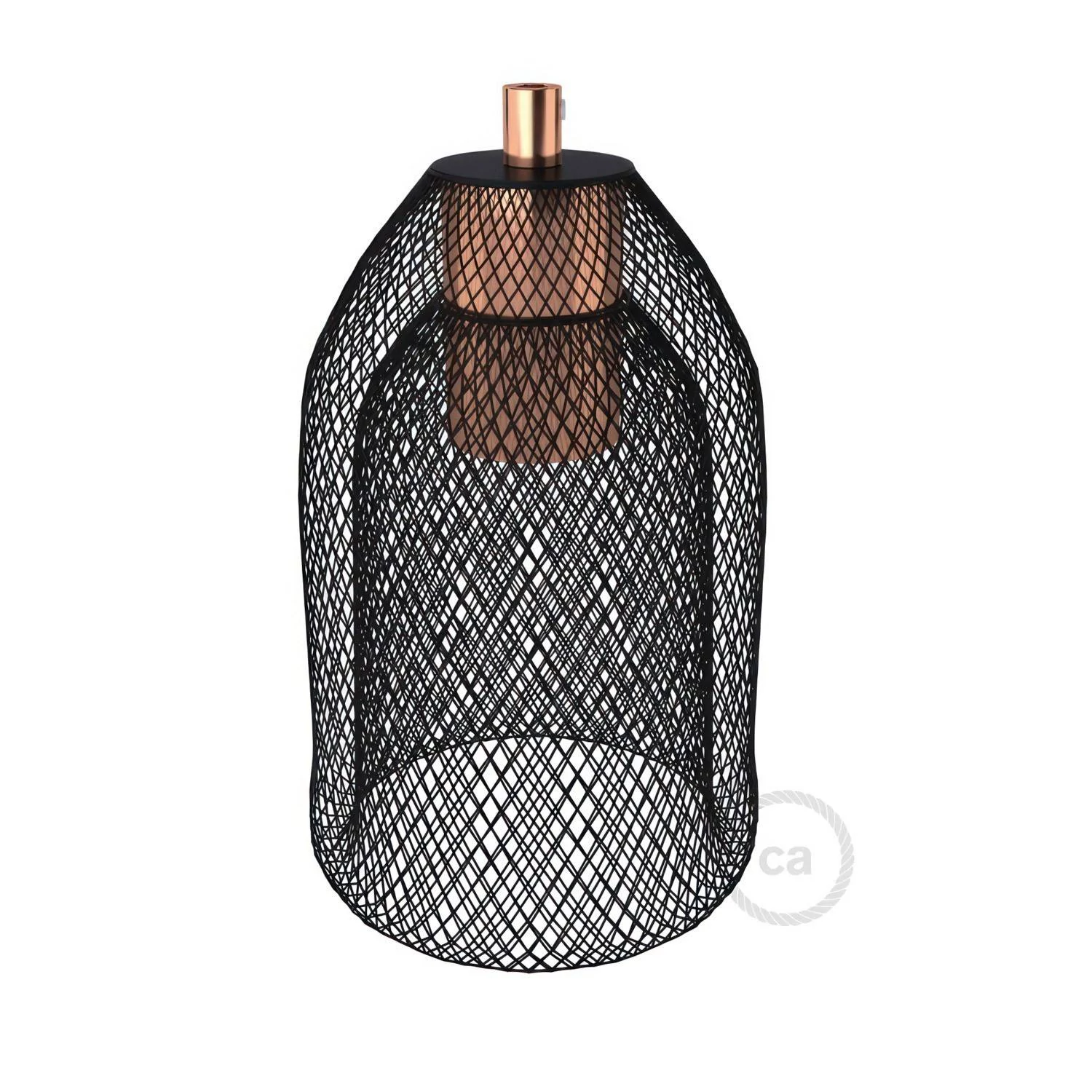 Jaula Ghostbell de metal negro con kit portalámparas E27