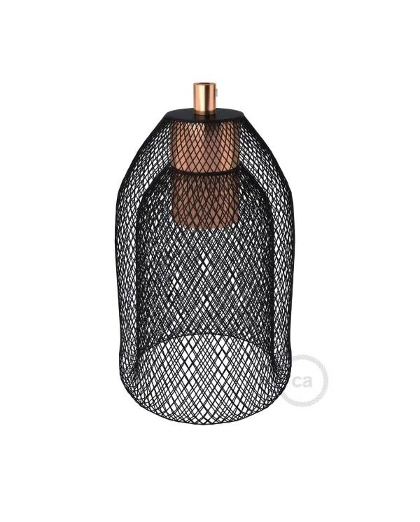 Jaula Ghostbell de metal negro con kit portalámparas E27