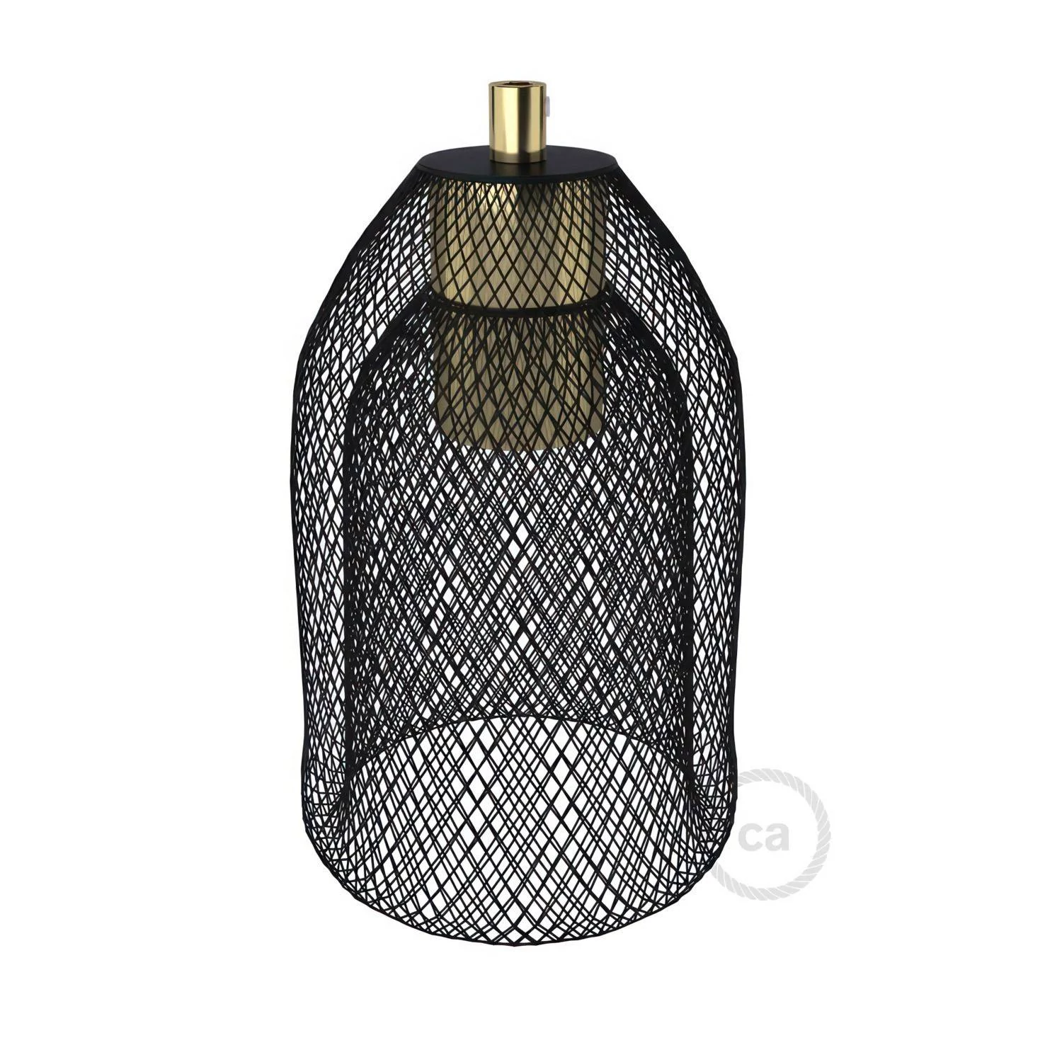 Jaula Ghostbell de metal negro con kit portalámparas E27