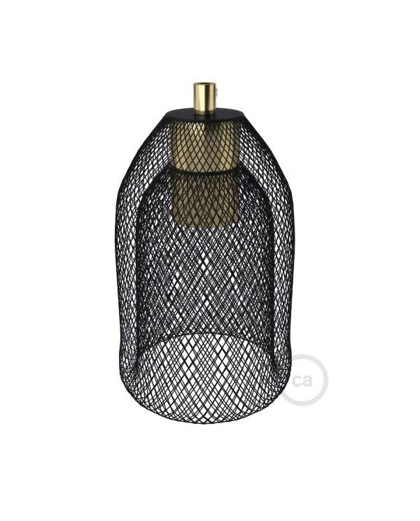 Jaula Ghostbell de metal negro con kit portalámparas E27