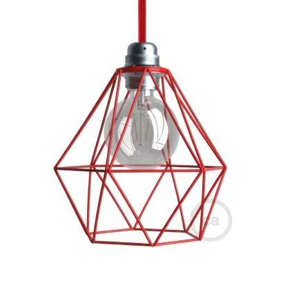 Pantalla Jaula Diamond de metal casquillo E27
