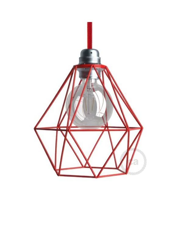 Pantalla Jaula Diamond de metal casquillo E27