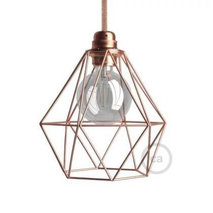 Pantalla Jaula Diamond de metal casquillo E27