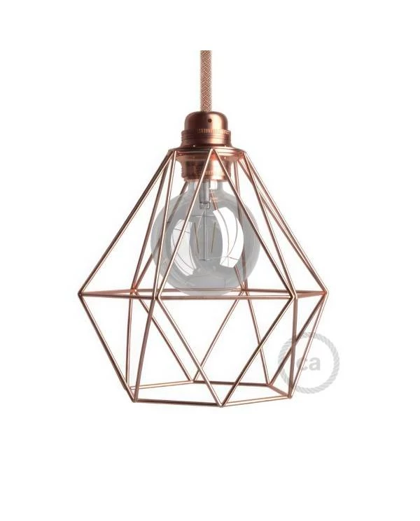 Pantalla Jaula Diamond de metal casquillo E27