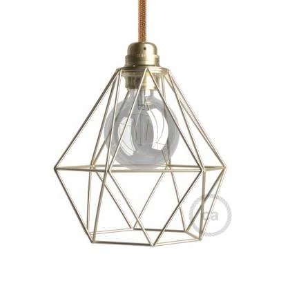 Pantalla Jaula Diamond de metal casquillo E27