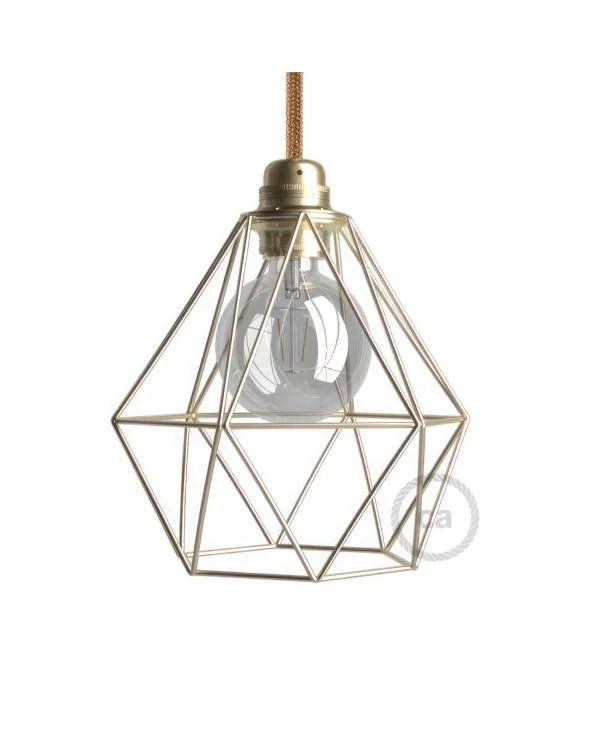 Pantalla Jaula Diamond de metal casquillo E27