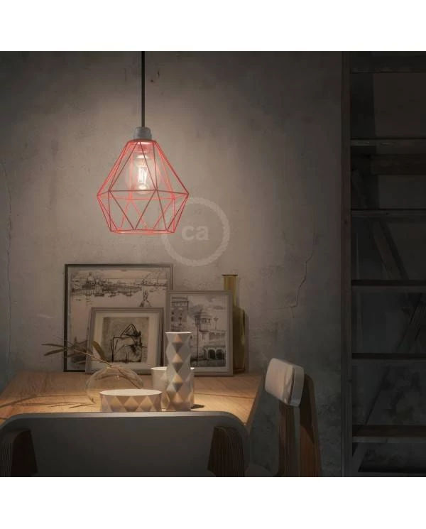 Pantalla Jaula Diamond de metal casquillo E27