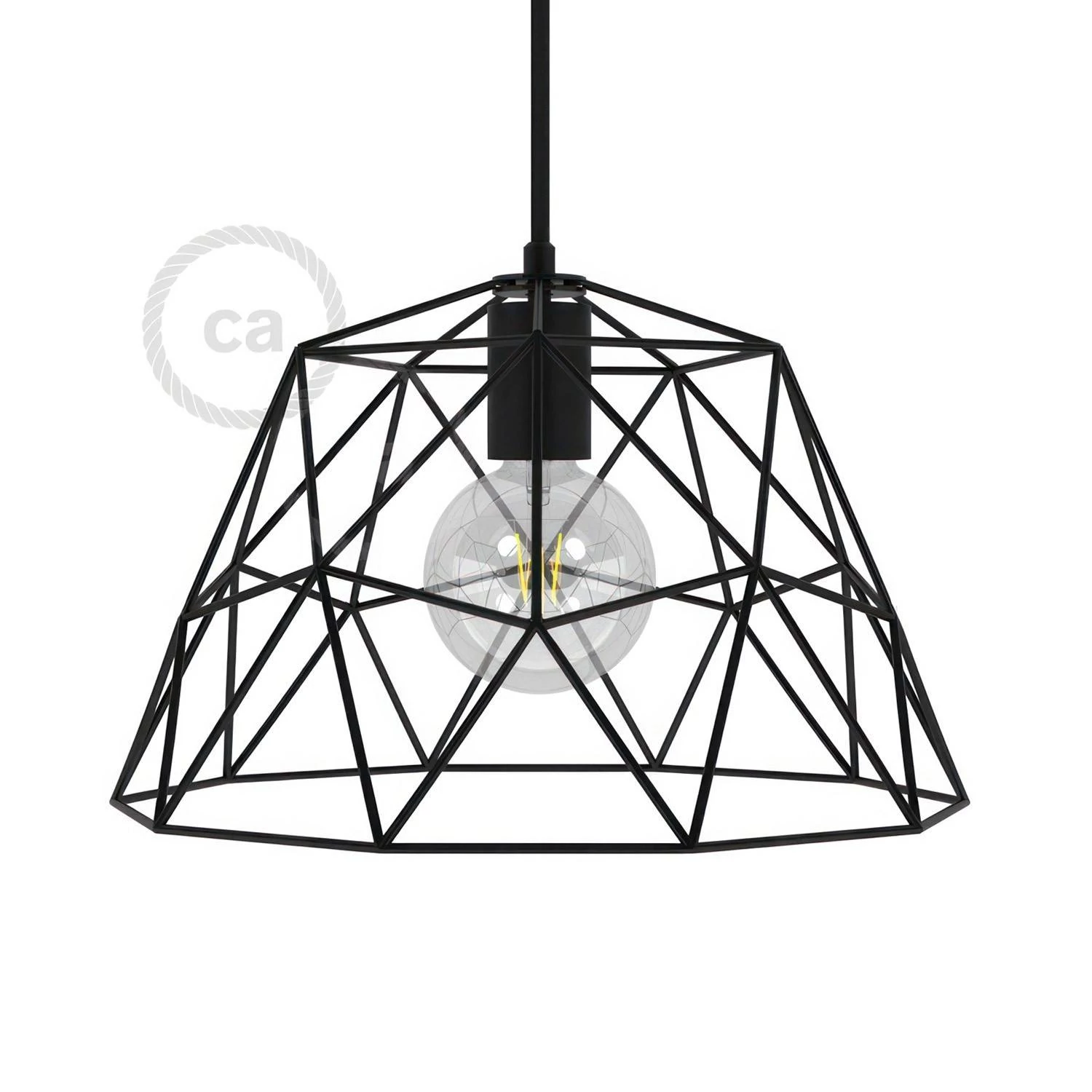 Pantalla jaula Dome XL de metal con portalámparas E27