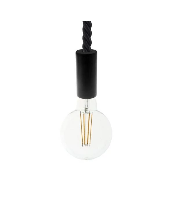 Lámpara moderna de madera con cordón náutico XXL