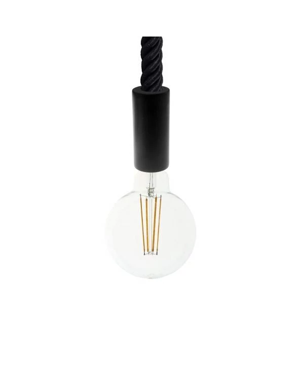Lámpara moderna de madera con cordón náutico XXXL