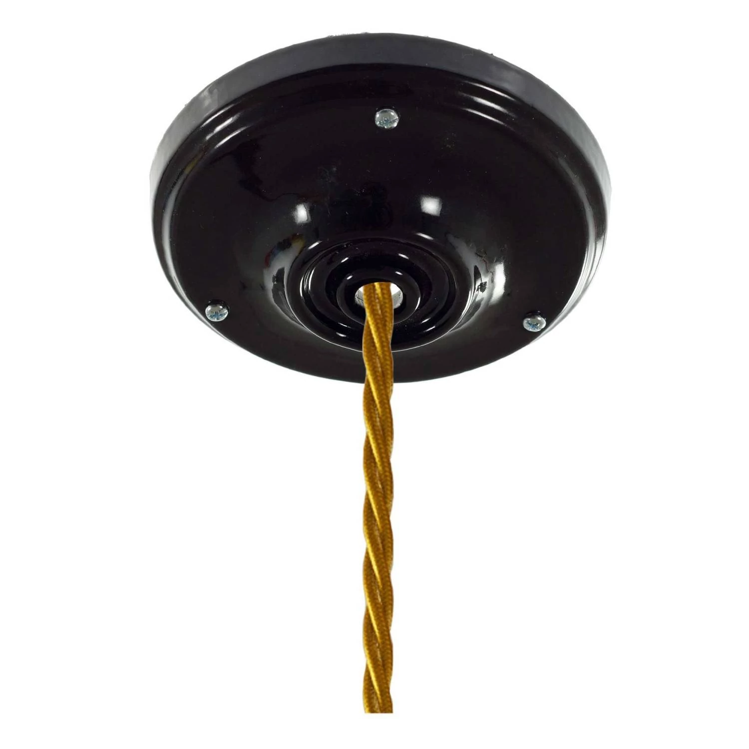Lámpara de porcelana vintage con cable trenzado