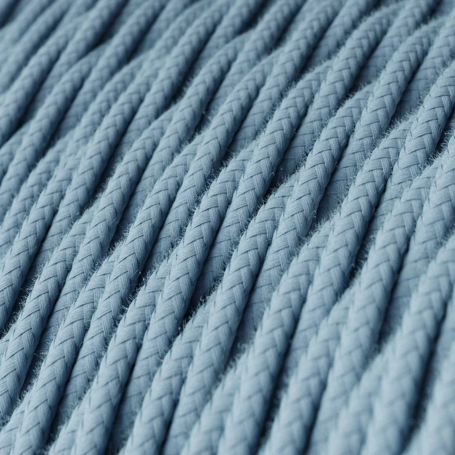 Lámpara de suspensión con cable textil trenzado y acabados de porcelana - estilo Cottage